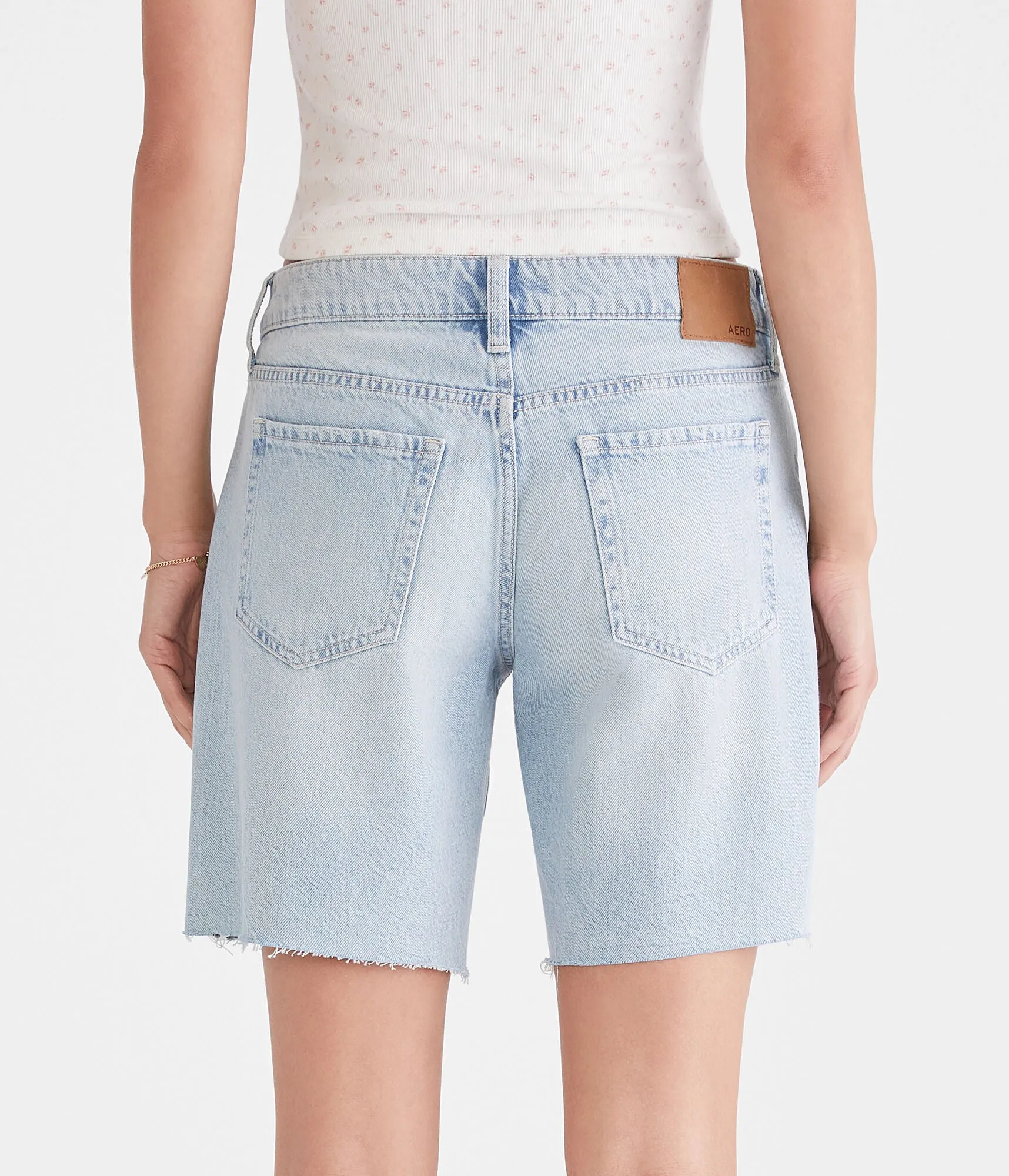 Aeropostale Low-Rise Baggy Denim Shorts 8"