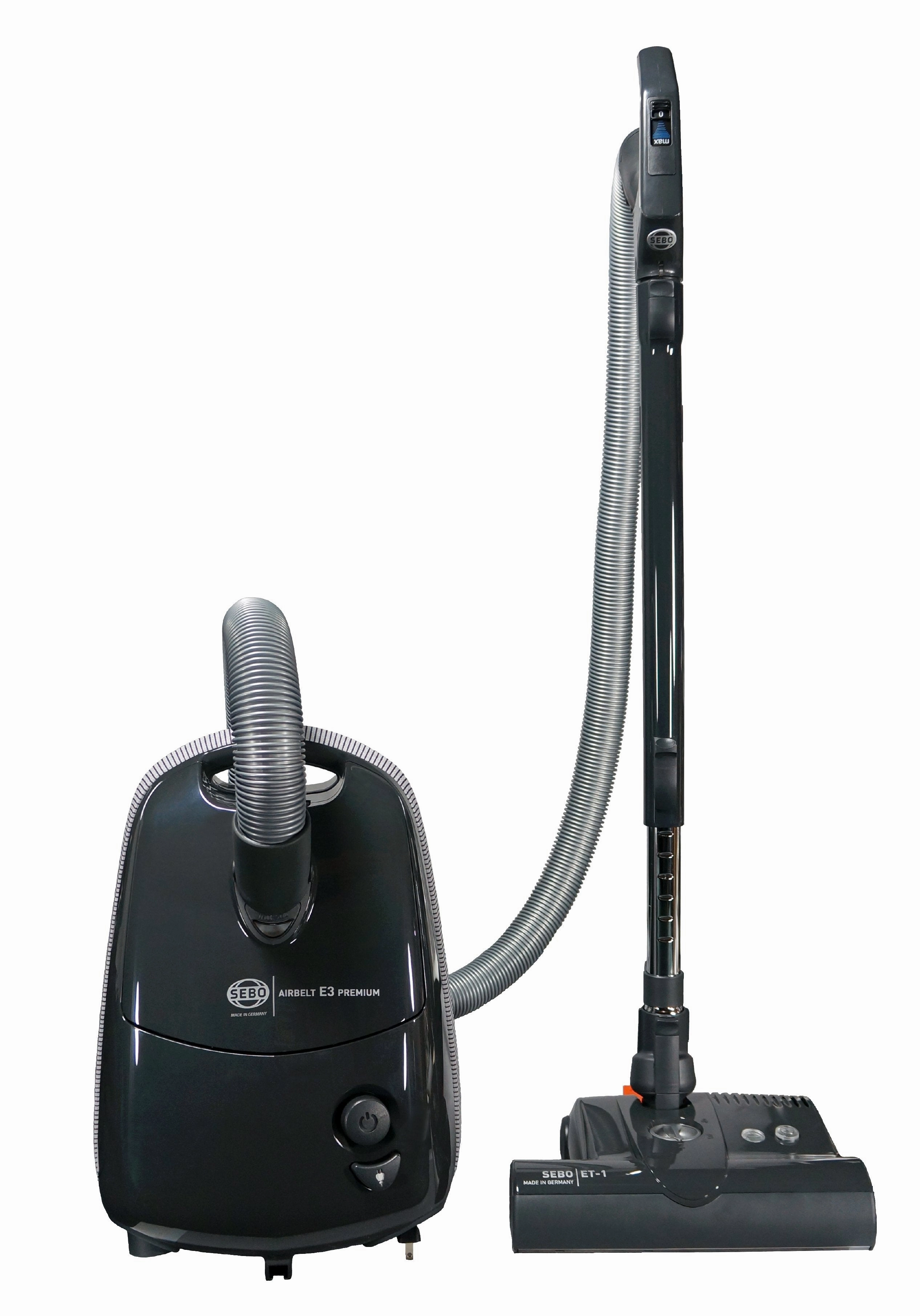 AIRBELT E3 Premium Canister Vacuum w/ ETI and Parquet Brush 91648AM, Graphite robot vacuum, handheld vacuum