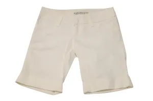Alice   Olivia Cuffed Bermuda Shorts in White Cotton