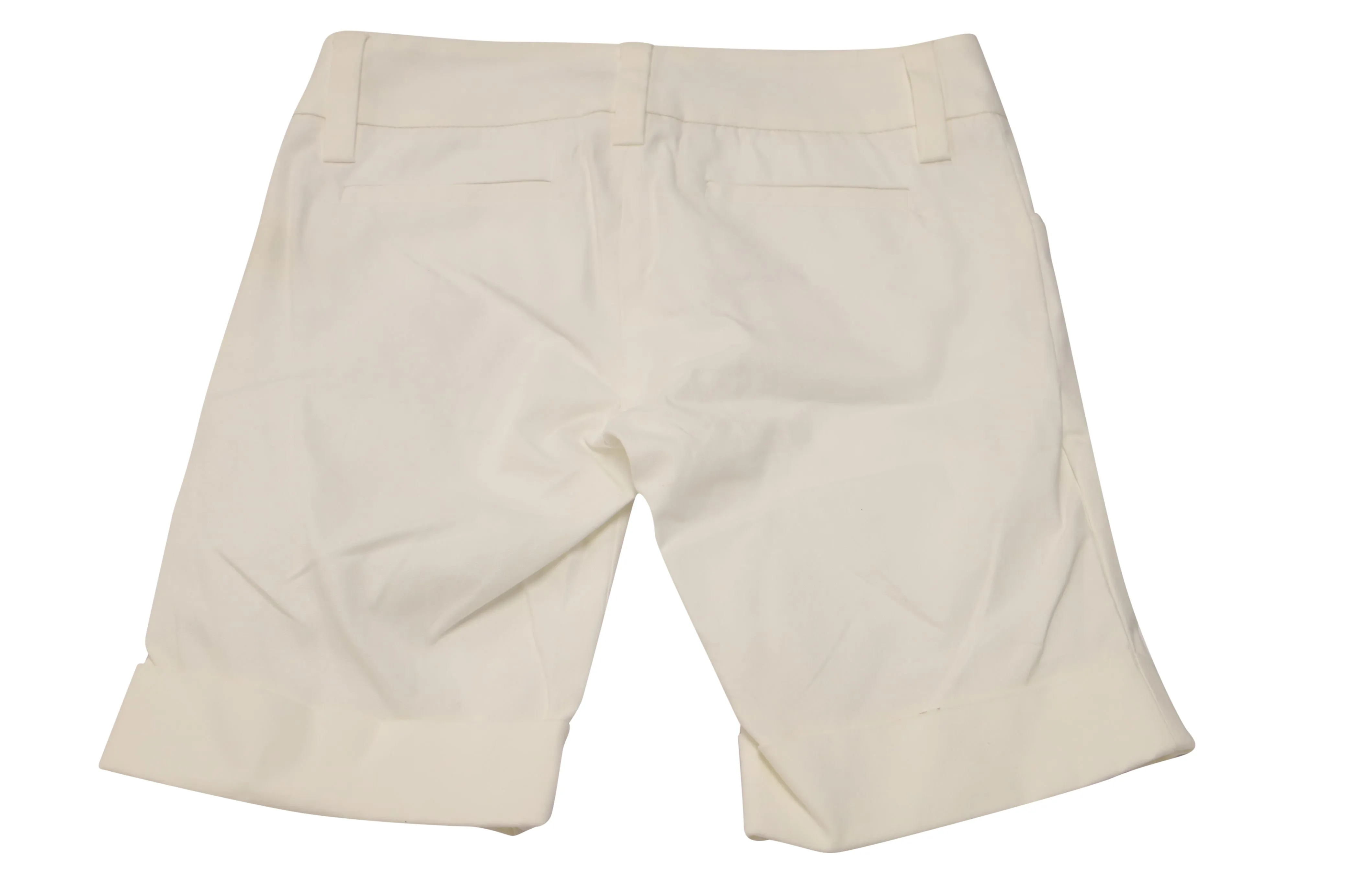Alice   Olivia Cuffed Bermuda Shorts in White Cotton