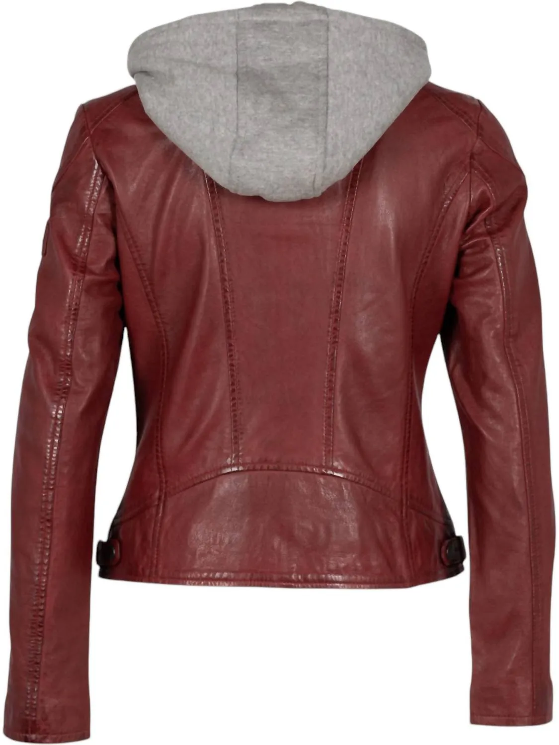 Allice Rf Leather Jacket In Dusty Red
