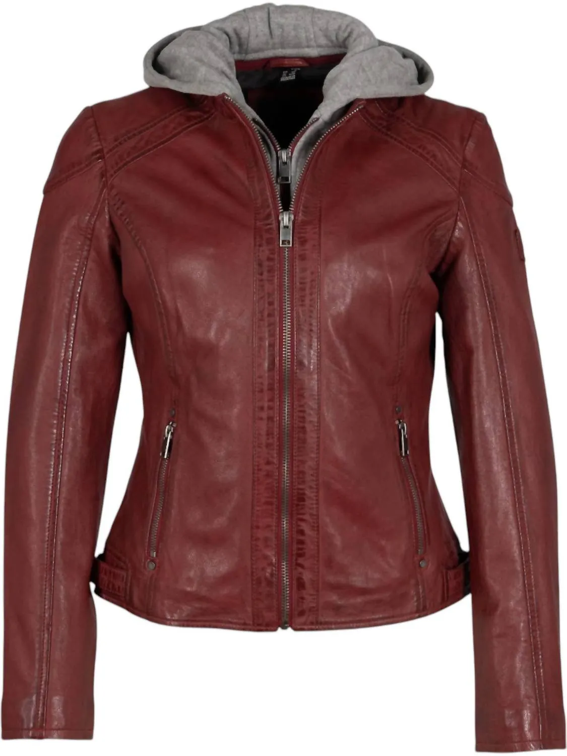 Allice Rf Leather Jacket In Dusty Red