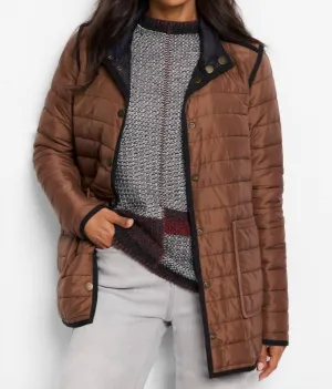 Allovette Reversible Puffer Jacket In Brown Multi