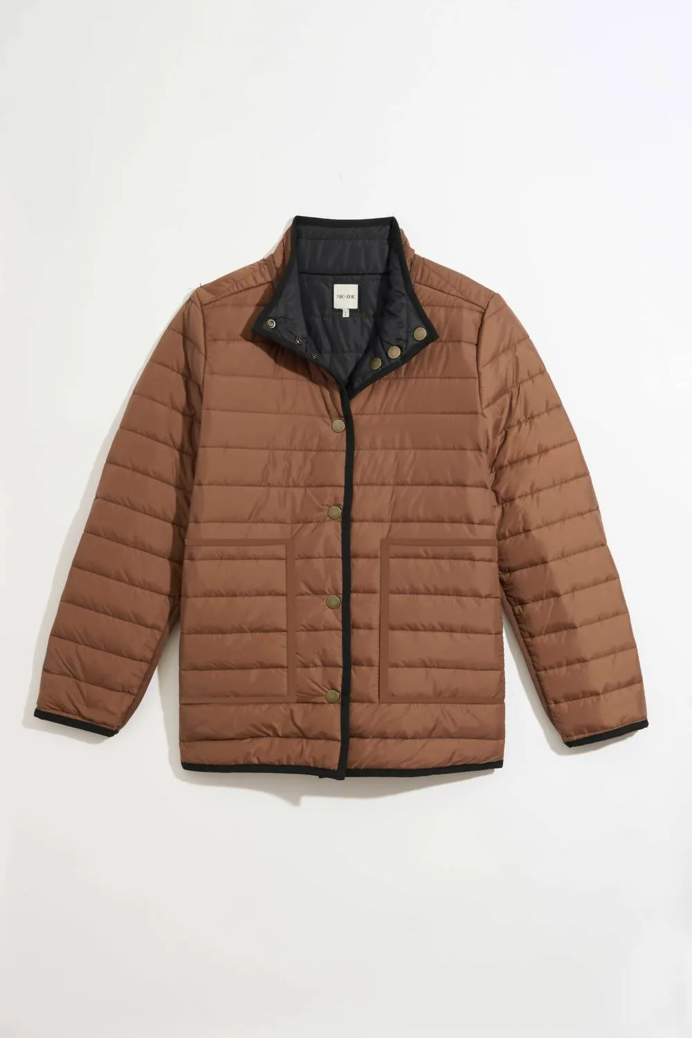 Allovette Reversible Puffer Jacket In Brown Multi