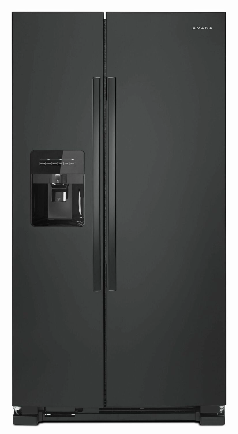 Amana ASI2175GRB 33-Inch Side-By-Side Refrigerator With Dual Pad External Ice And Water Dispenser - Black Freestanding Refrigerators freestanding fridge freezer combo