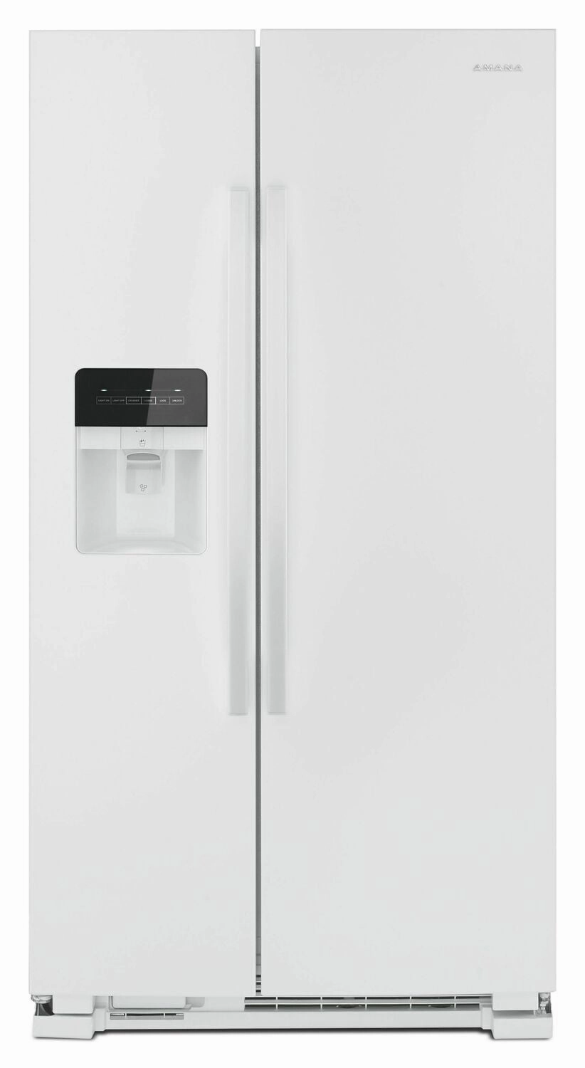Amana ASI2175GRW 33-Inch Side-By-Side Refrigerator With Dual Pad External Ice And Water Dispenser - White Freestanding Refrigerators freestanding fridge freezer combo