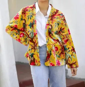 Astrid Velvet Jacket In Mustard