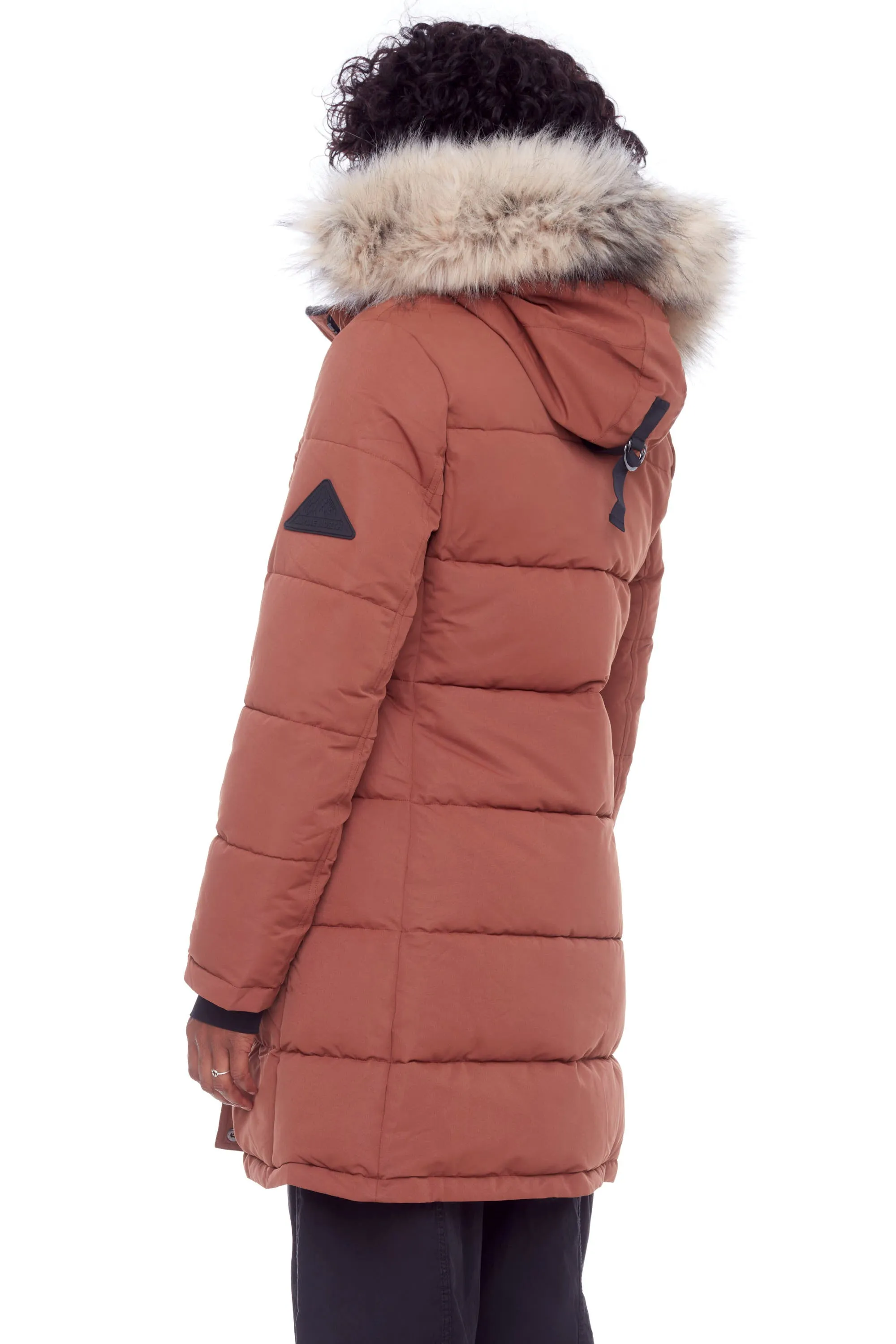 AULAVIK | WOMEN'S VEGAN DOWN (RECYCLED) MID-LENGTH HOODED PARKA COAT
