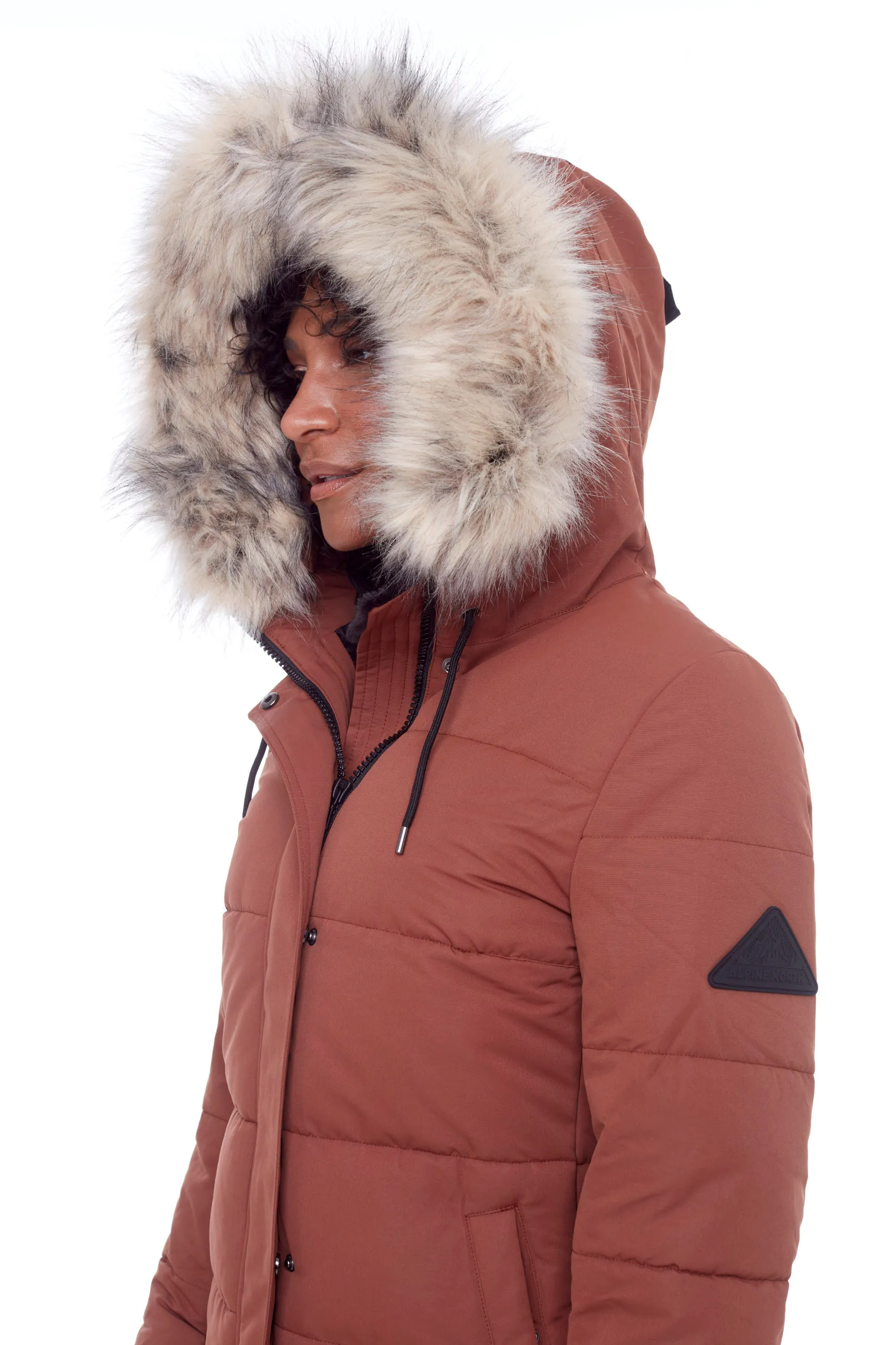 AULAVIK | WOMEN'S VEGAN DOWN (RECYCLED) MID-LENGTH HOODED PARKA COAT
