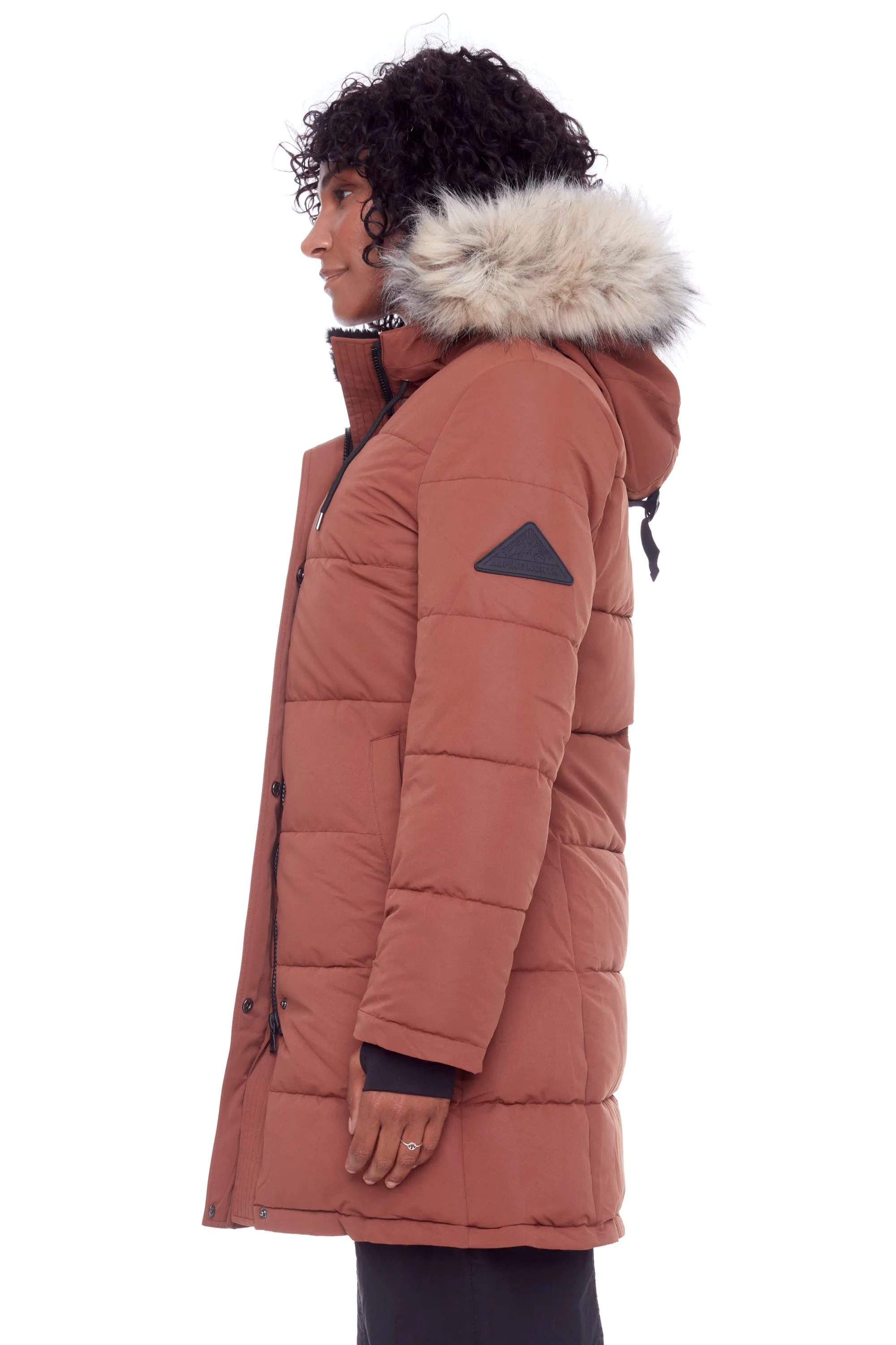 AULAVIK | WOMEN'S VEGAN DOWN (RECYCLED) MID-LENGTH HOODED PARKA COAT