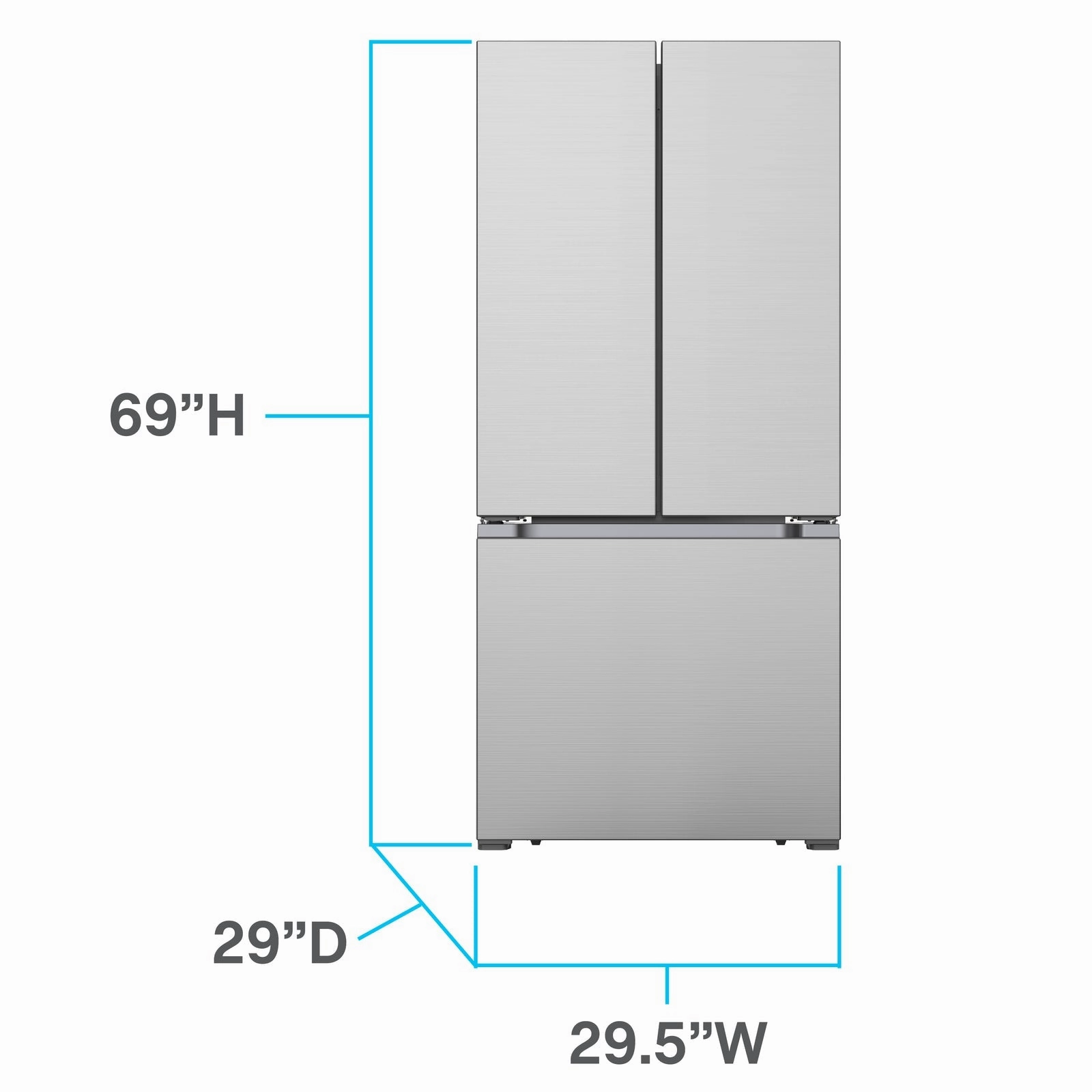 Avanti FFFDS175L3S Avanti Frost Free French Door Refrigerator, 17.5 Cu. Ft. - Stainless Steel / 17.50 Cu. Ft.