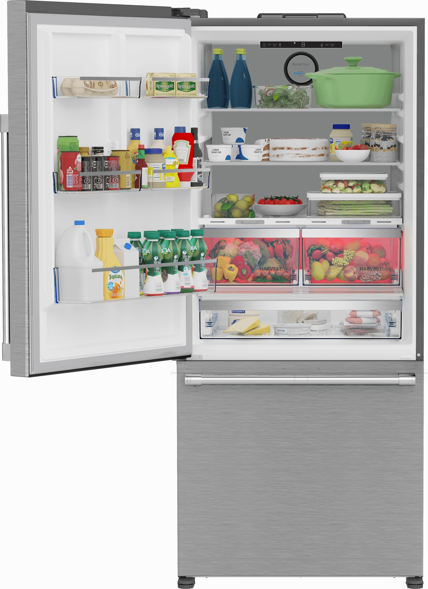 Beko BFBD30216SSIML 30" Bottom Freezer Refrigerator With Harvestfresh