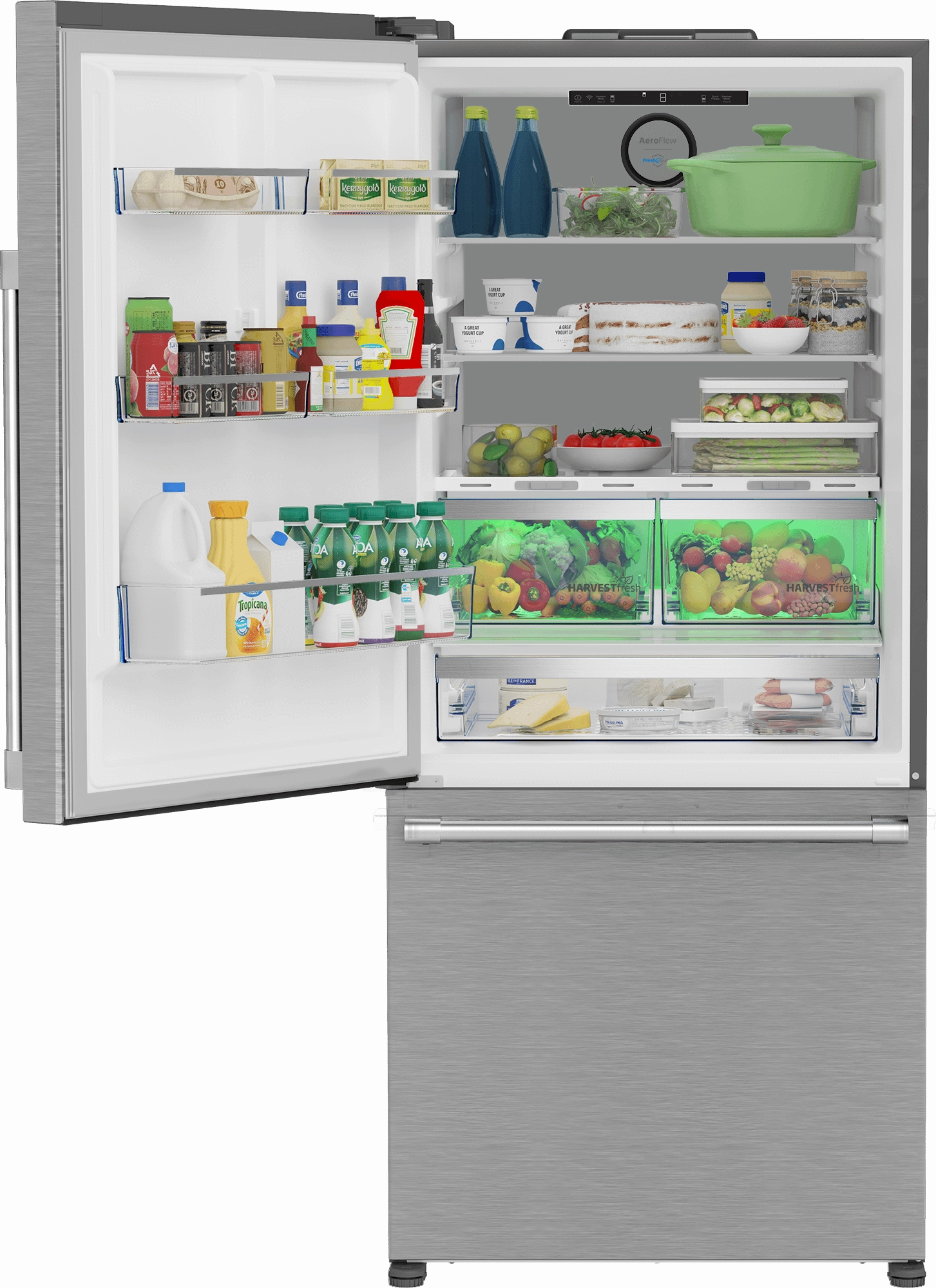 Beko BFBD30216SSIML 30" Bottom Freezer Refrigerator With Harvestfresh