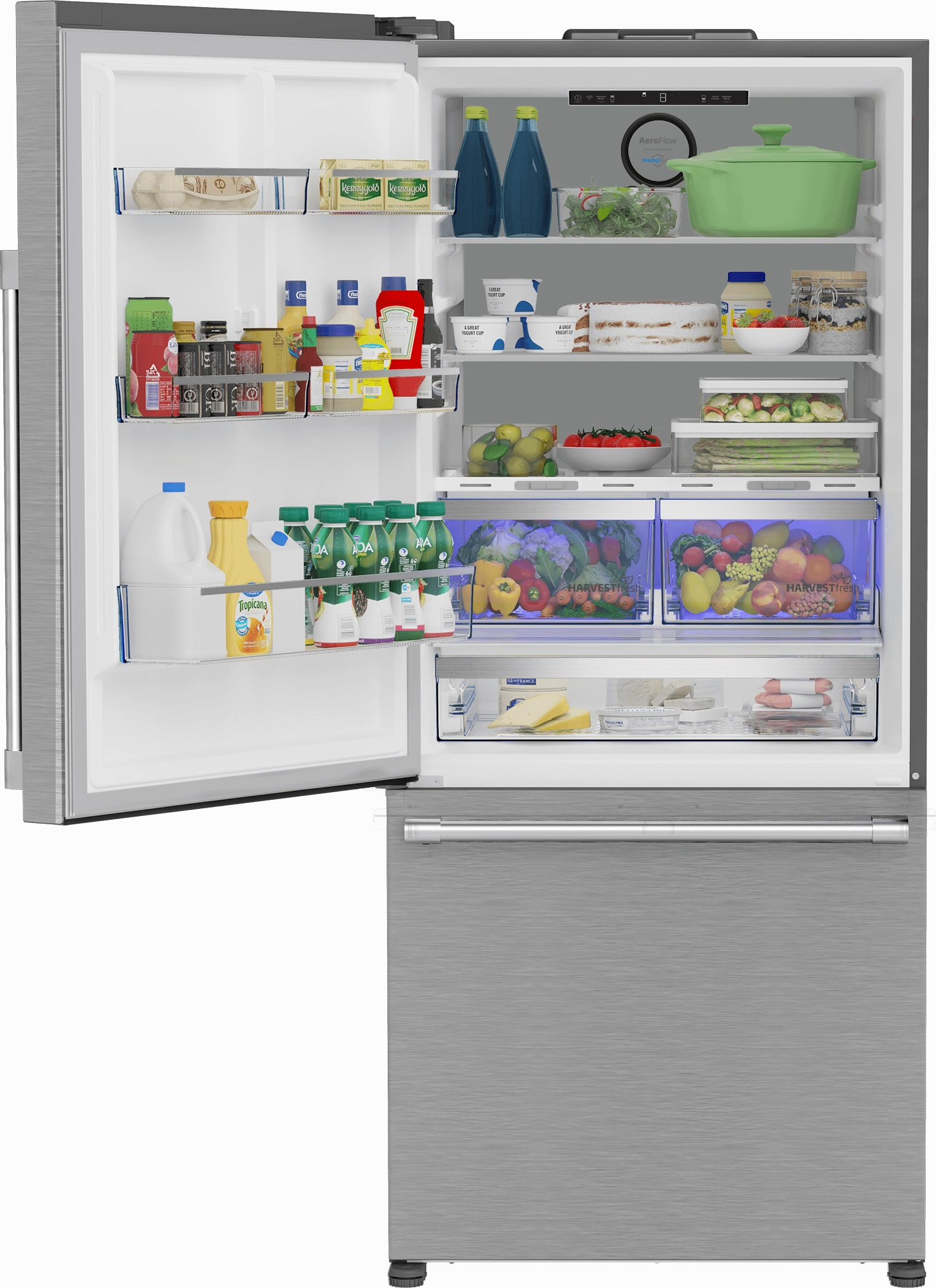 Beko BFBD30216SSIML 30" Bottom Freezer Refrigerator With Harvestfresh