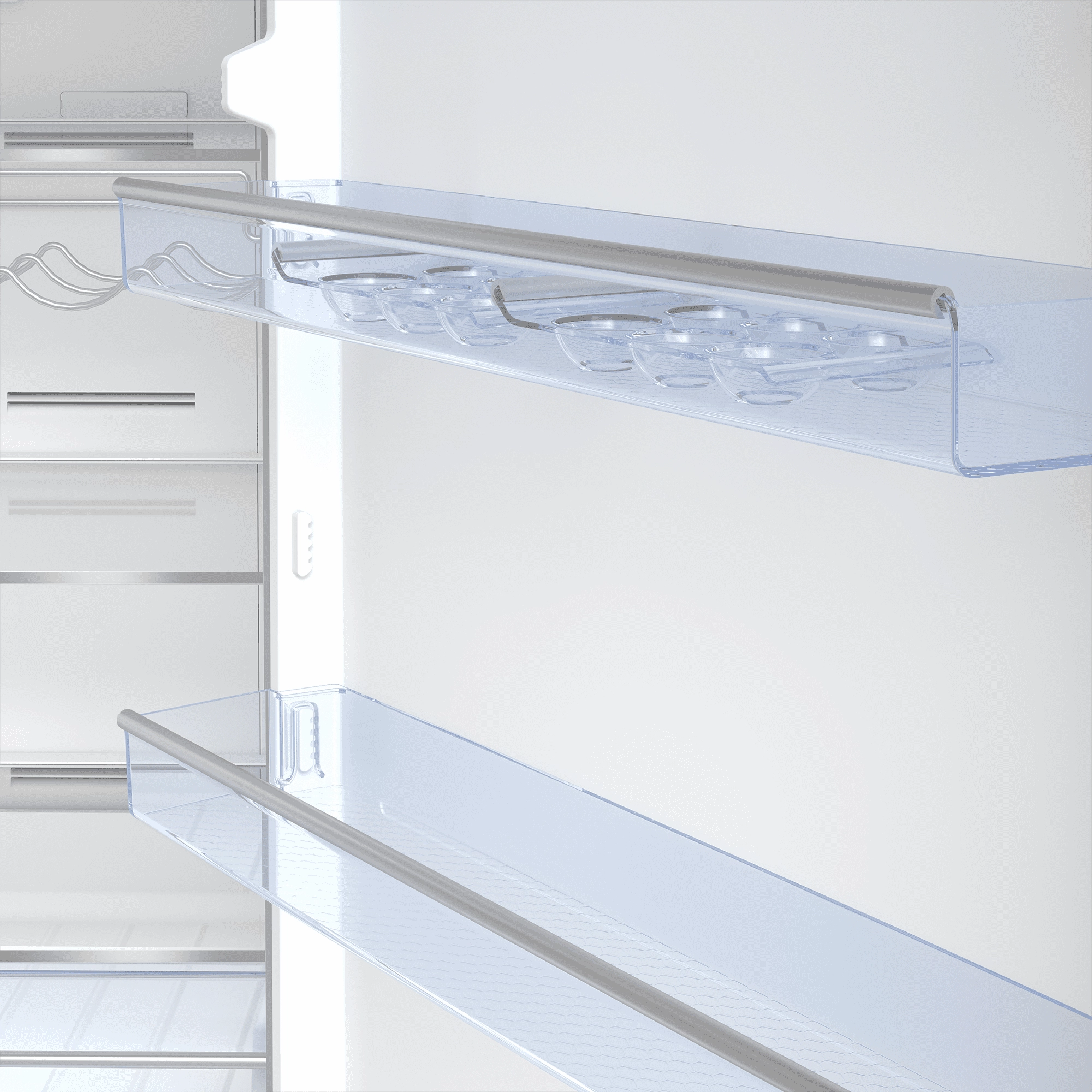 Beko BFBF2715GSIM 27" Freezer Bottom Black Glass Refrigerator With Auto Ice Maker
