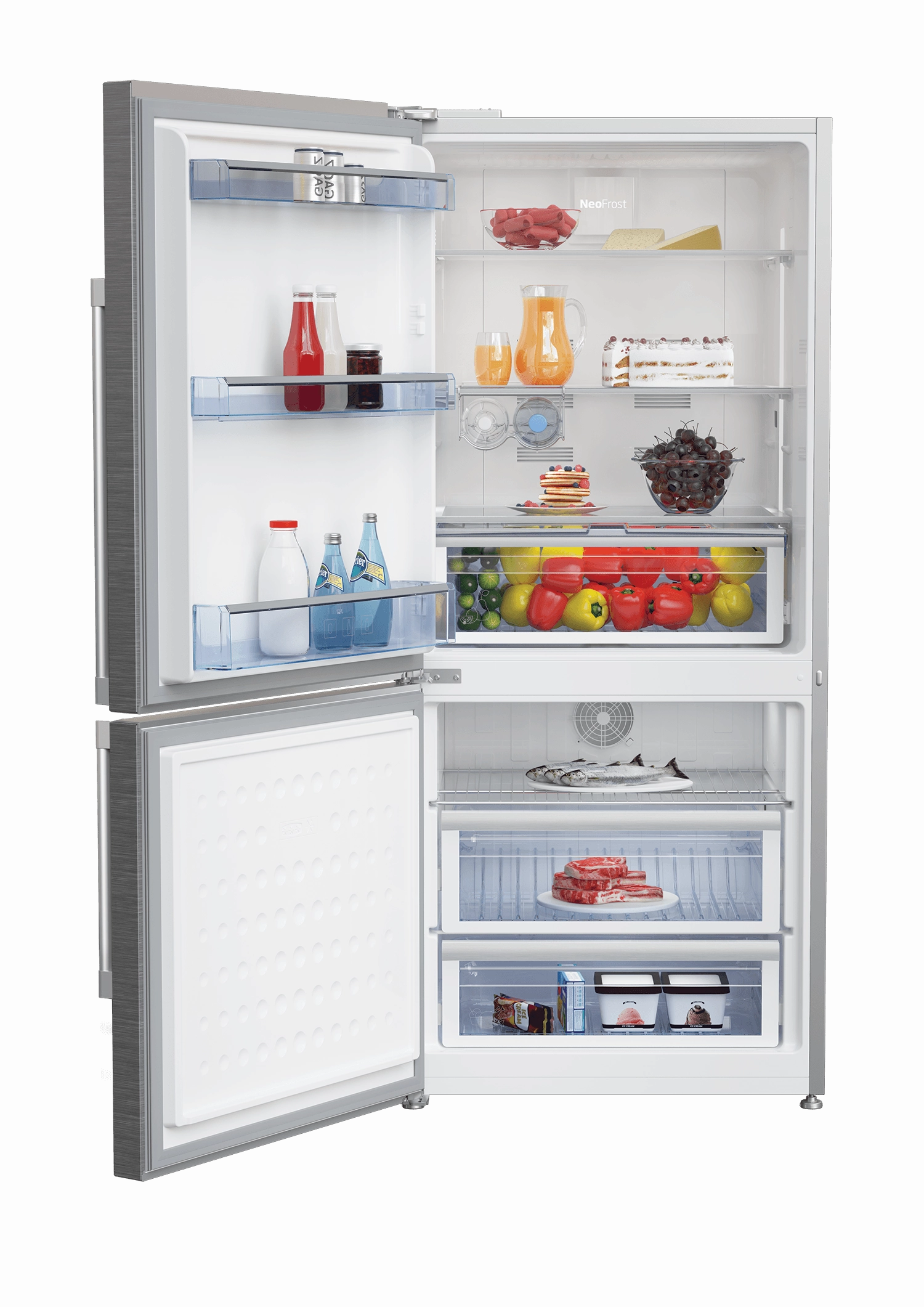 Beko BFBF3018SSL 30" Freezer Bottom Stainless Steel Refrigerator (Left Hinge)