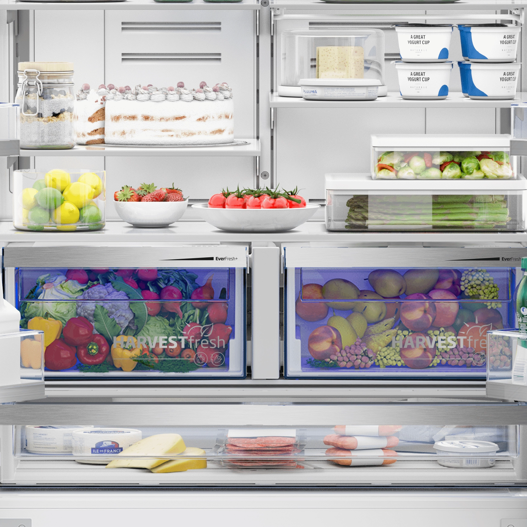 Beko BFFD3614ZSS 36" French Door Refrigerator With Harvestfresh