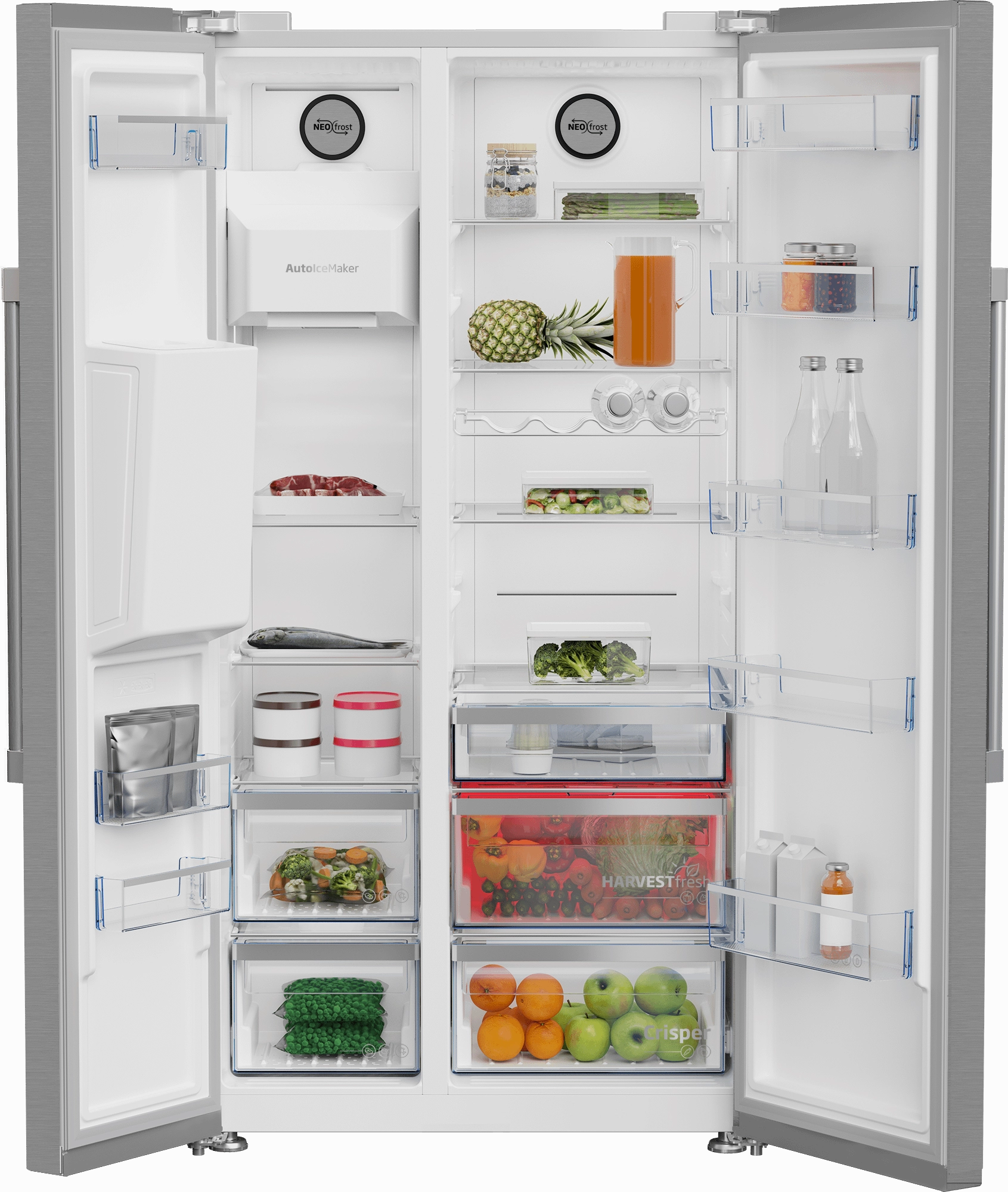 Beko BFSB3622XSS 36" Side By Side Refrigerator With Harvestfresh