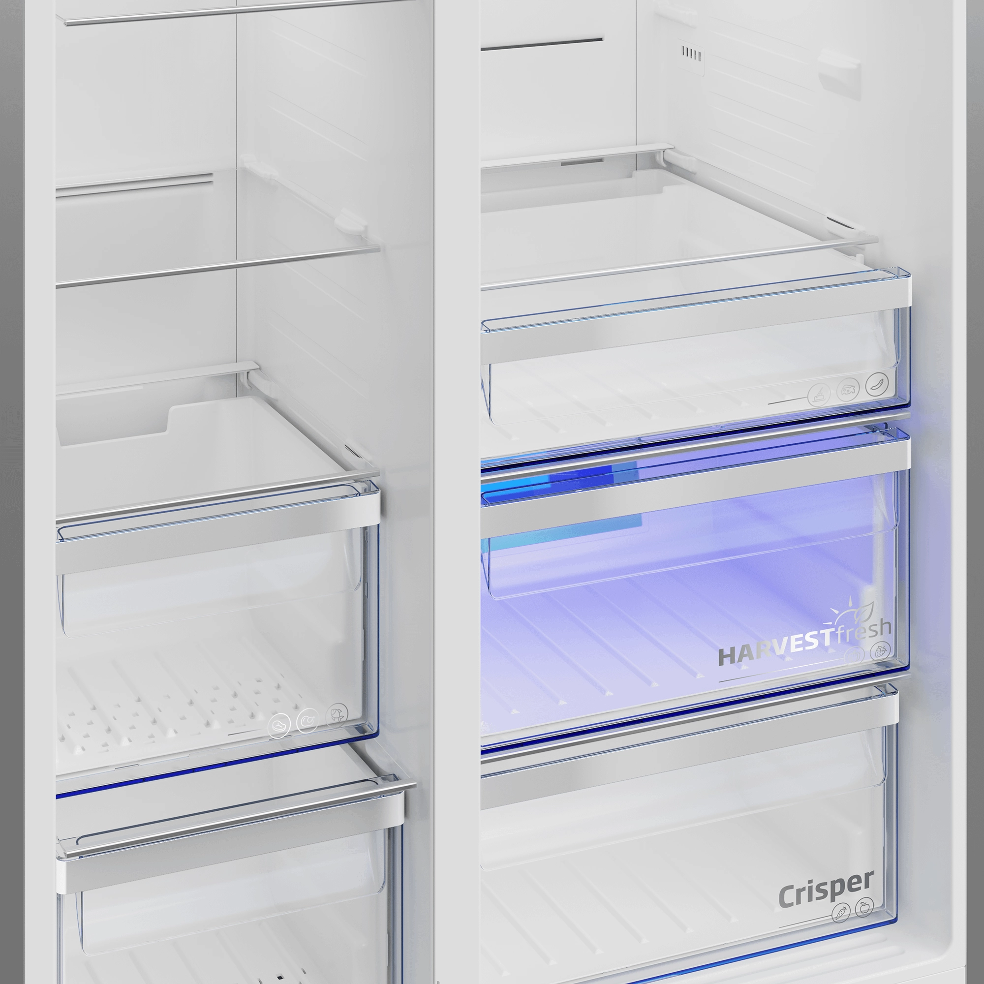 Beko BFSB3622XSS 36" Side By Side Refrigerator With Harvestfresh