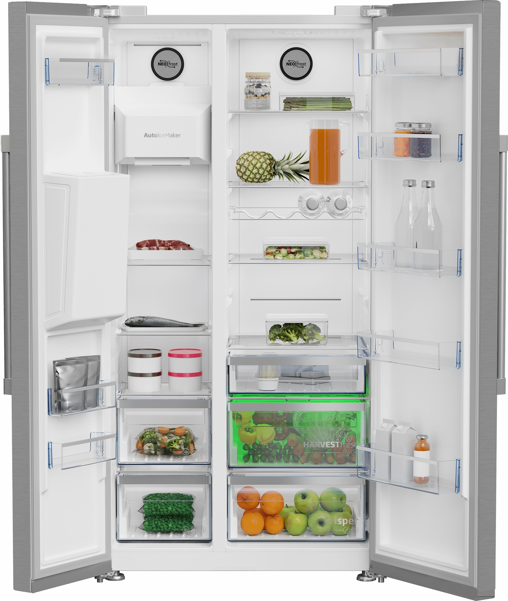 Beko BFSB3622XSS 36" Side By Side Refrigerator With Harvestfresh