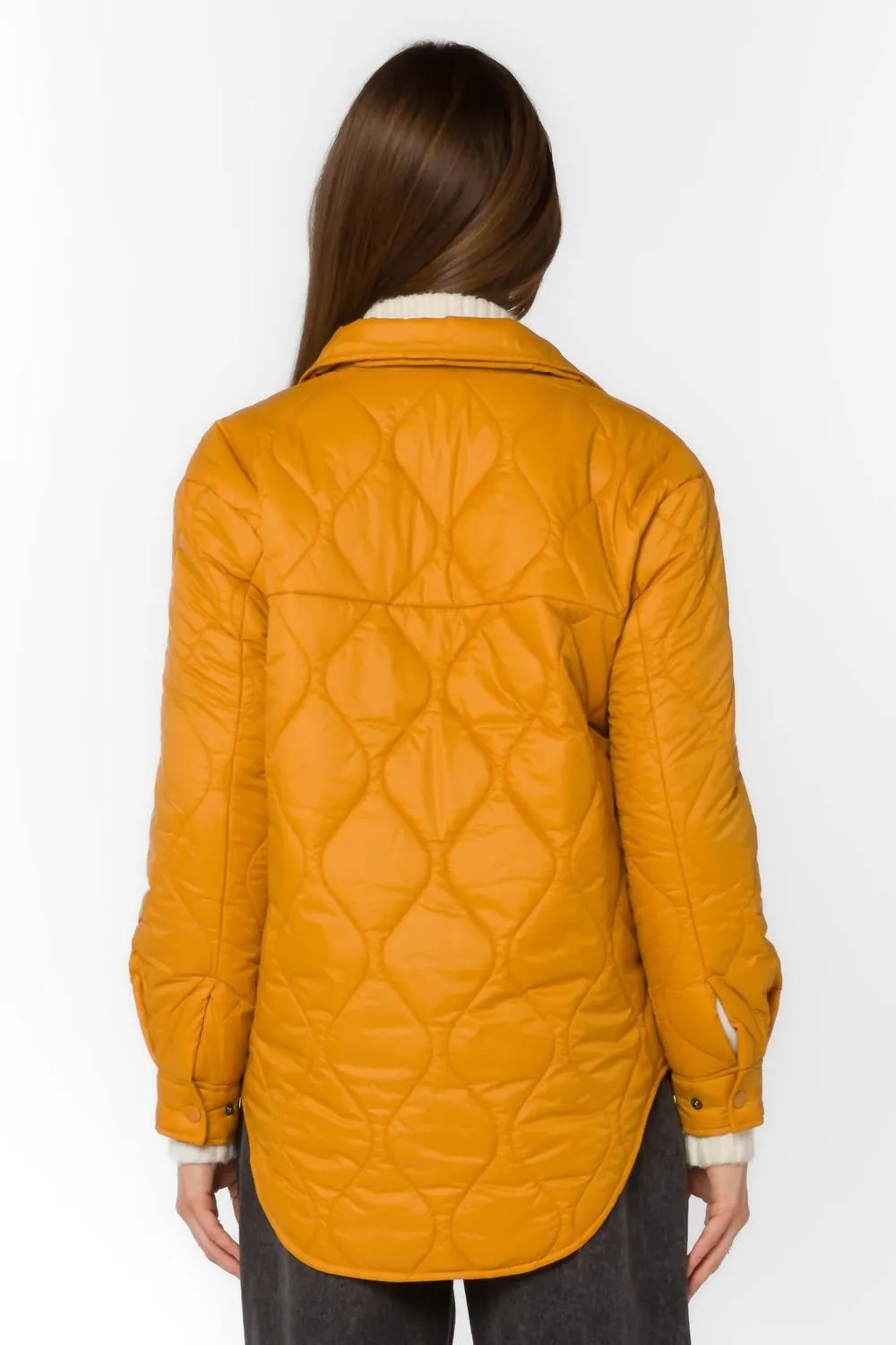 Bella Puffer Jacket In Butterscotch