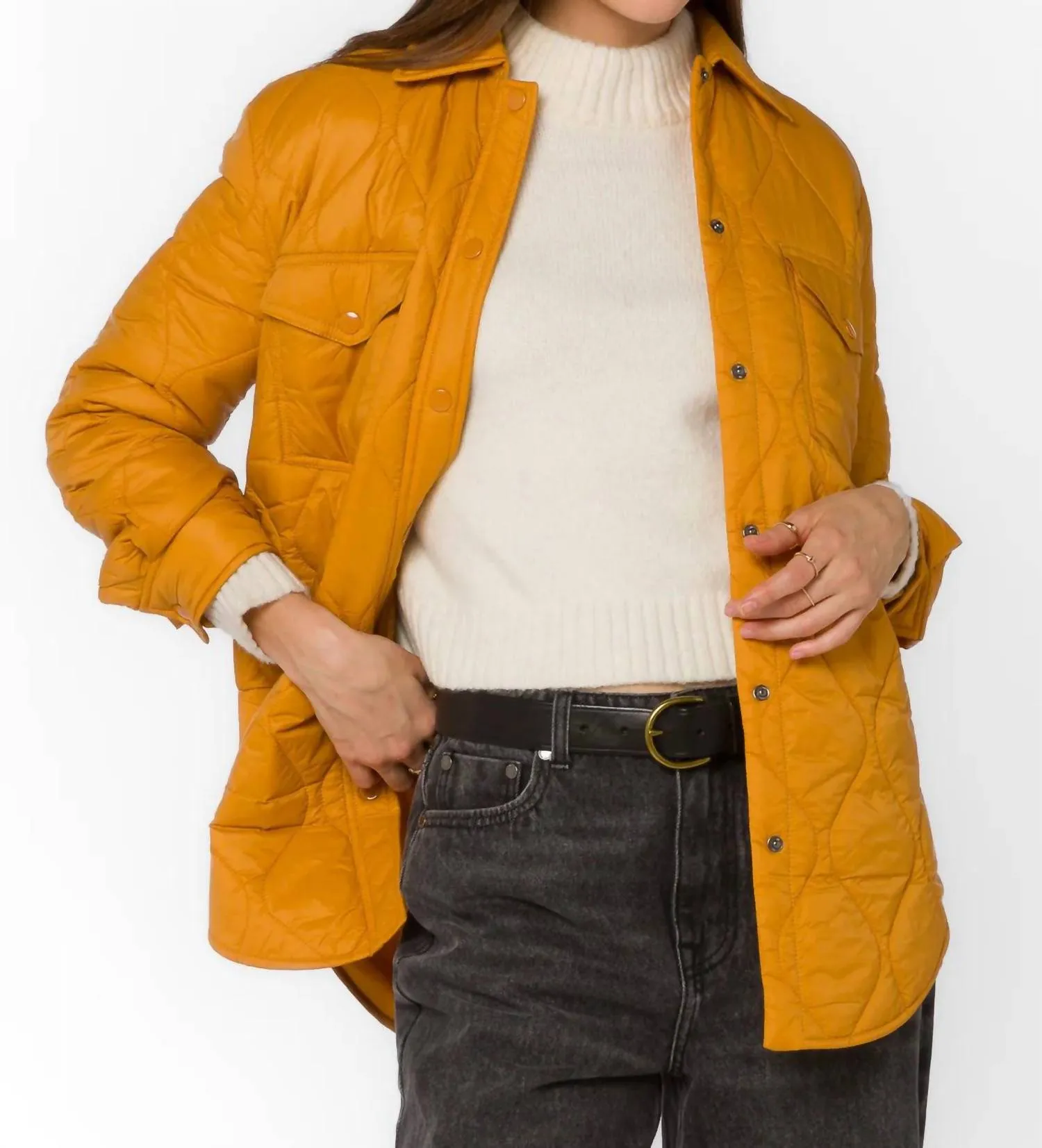 Bella Puffer Jacket In Butterscotch
