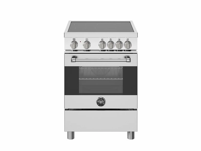 Bertazzoni MAS244IFEMXB 24 Inch Induction Range, 4 Heating Zones, Electric Oven Stainless Steel Freestanding Ranges freestanding dual fuel range 30 inch