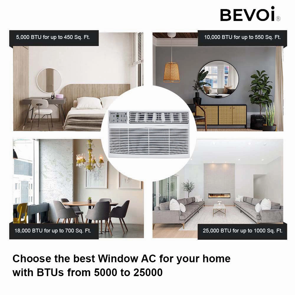 Bevoi BEVTTW142C 14,000 BTU Through The Wall Air Conditioner Cooling Only 220V - (BEVTTW142C)