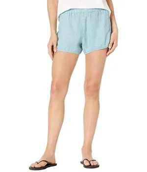 Blanknyc Goin Steady Sweat Shorts Womens XS Blue 100% Linen Elastic Waist JDM153