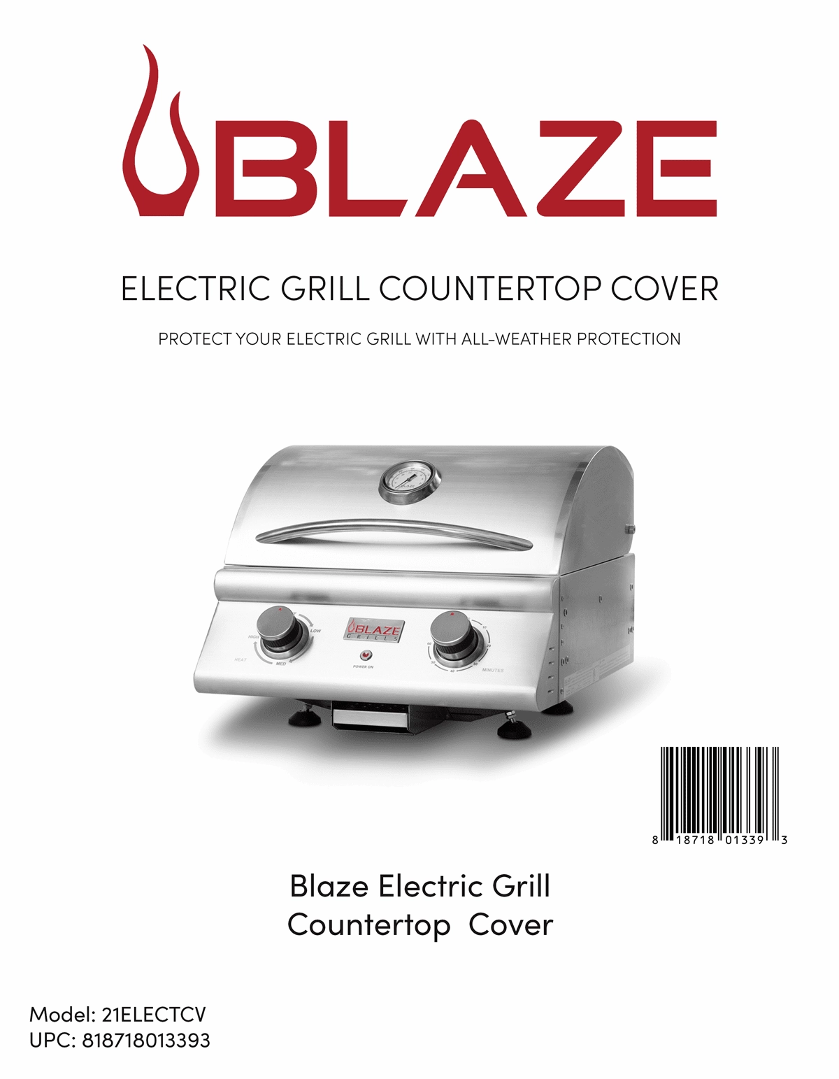Blaze Grills 21ELECTCV Blaze Electric Grill Countertop Cover Barbeque Grill Accessories,grill tool set