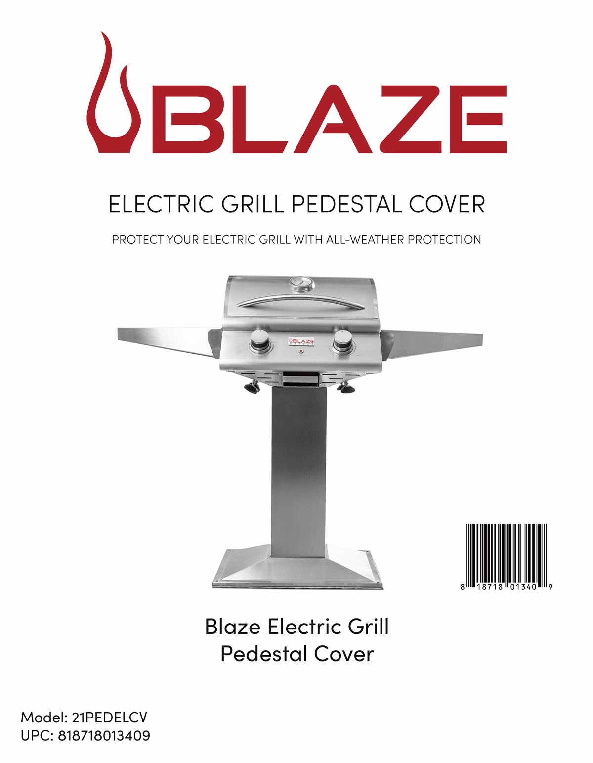 Blaze Grills 21PEDELCV Blaze Electric Pedestal Grill Cover Barbeque Grill Accessories,grill tool set