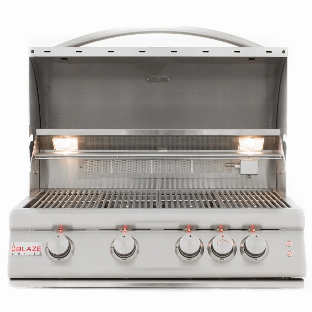 Blaze Grills BLZ4LTE2NG Blaze 32 Inch 4-Burner Lte Gas Grill With Rear Burner And Built-In Lighting System, With Fuel Type - Natural Gas