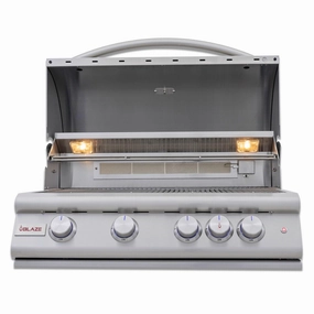 Blaze Grills BLZ4LTE3LP Blaze 32-Inch 4-Burner Premium Lte  Gas Grill With Rear Burner And Built-In Lighting System, With Fuel Type - Propane Liquid Propane Barbeque Grills,propane gas grill
