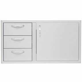 Blaze Grills BLZDDC39R Blaze 39 Inch Access Door And Triple Drawer Combo Storage,outdoor grill storage cabinet