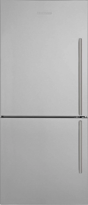 Blomberg Appliances BRFB1812SSLN 30" Bottom Freezer/Fridge 18 Cu Ft, Wrapped Stainless Doors, Stainless Handles, Left Hinge Freestanding Refrigerators freestanding fridge freezer combo