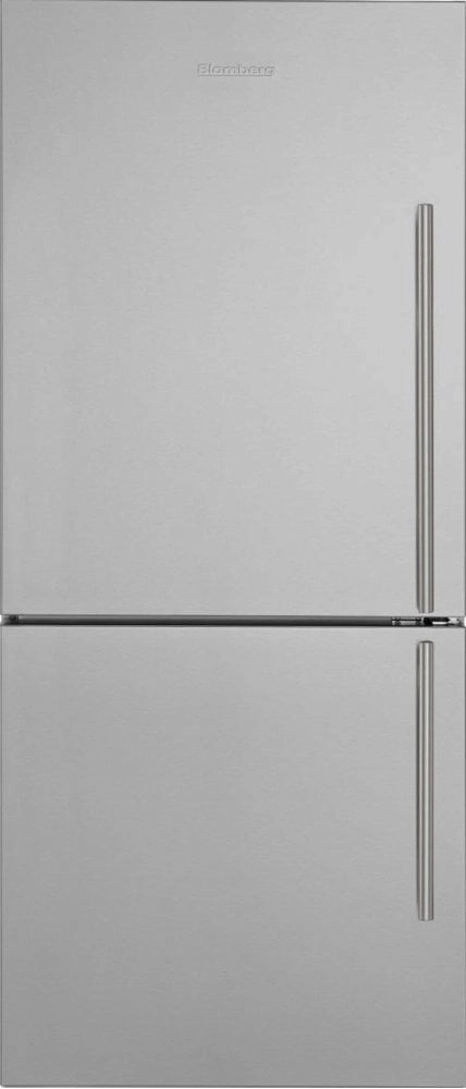 Blomberg Appliances BRFB1812SSLN 30" Bottom Freezer/Fridge 18 Cu Ft, Wrapped Stainless Doors, Stainless Handles, Left Hinge Freestanding Refrigerators freestanding fridge freezer combo
