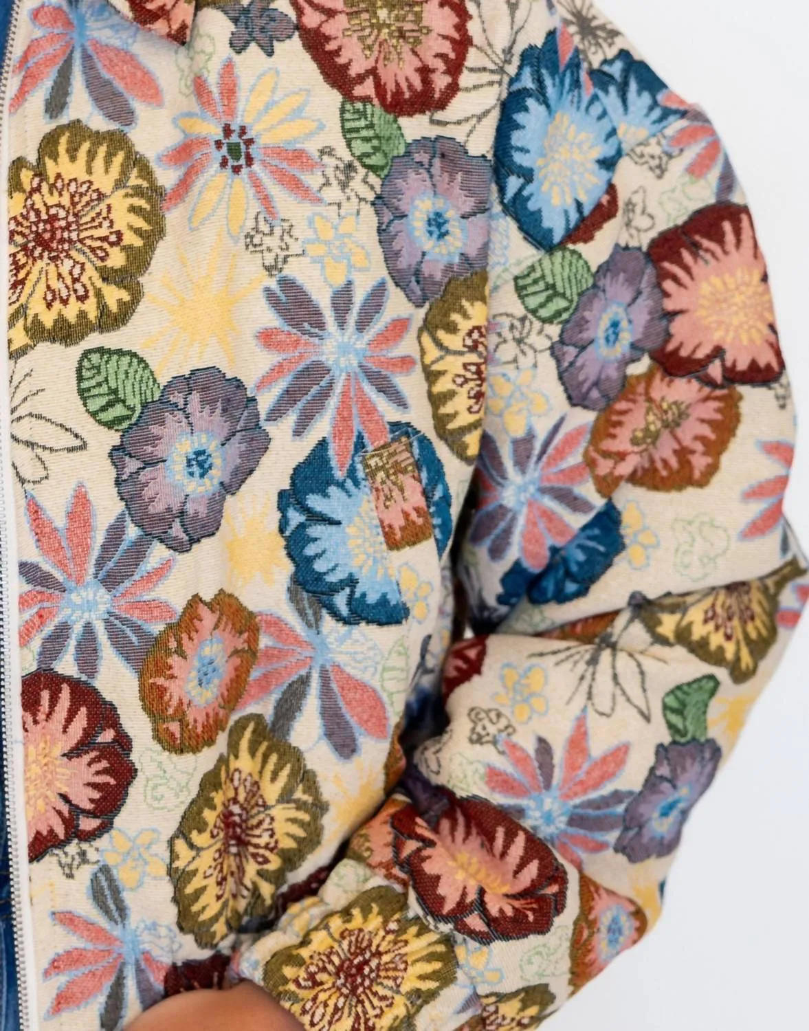 Blooming Bomber Jacket In Multi-Colored