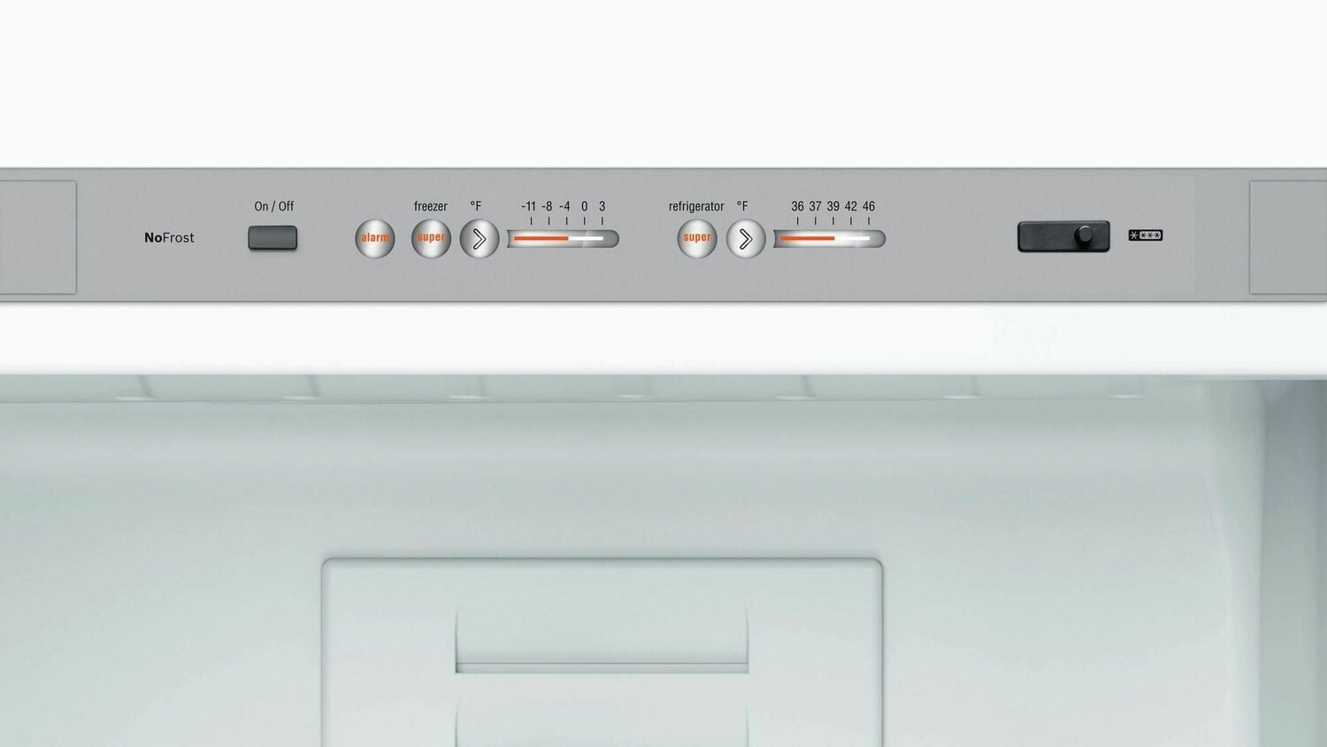 Bosch B10CB81NVW 800 Series Free-Standing Fridge-Freezer With Freezer At Bottom, Glass Door 23.5'' White B10Cb81Nvw