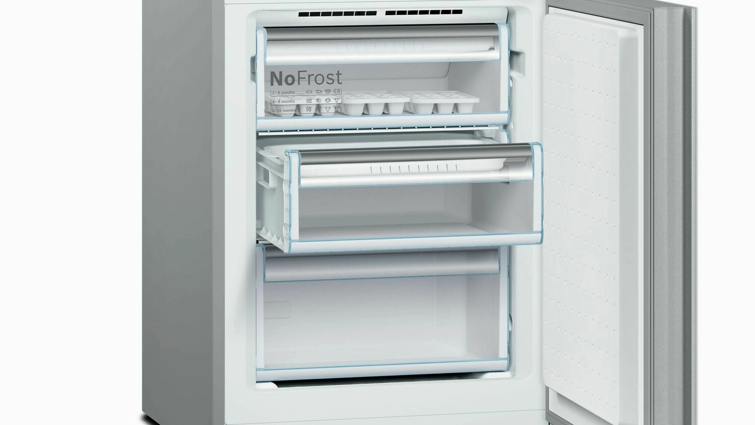 Bosch B10CB81NVW 800 Series Free-Standing Fridge-Freezer With Freezer At Bottom, Glass Door 23.5'' White B10Cb81Nvw