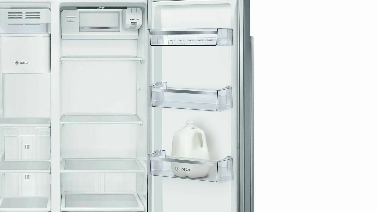 Bosch B20CS30SNS 300 Series Freestanding Counter-Depth Side-By-Side Refrigerator 36'' Easy Clean Stainless Steel B20Cs30Sns