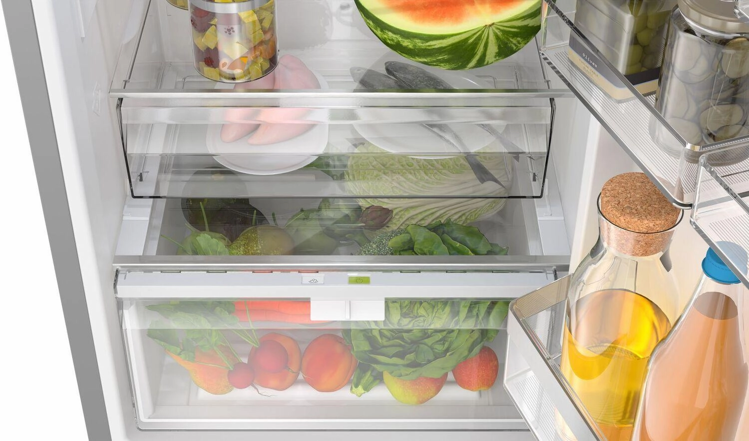 Bosch B24CB80ESB 800 Series Free-Standing Fridge-Freezer With Freezer At Bottom, Glass Door 24" Black