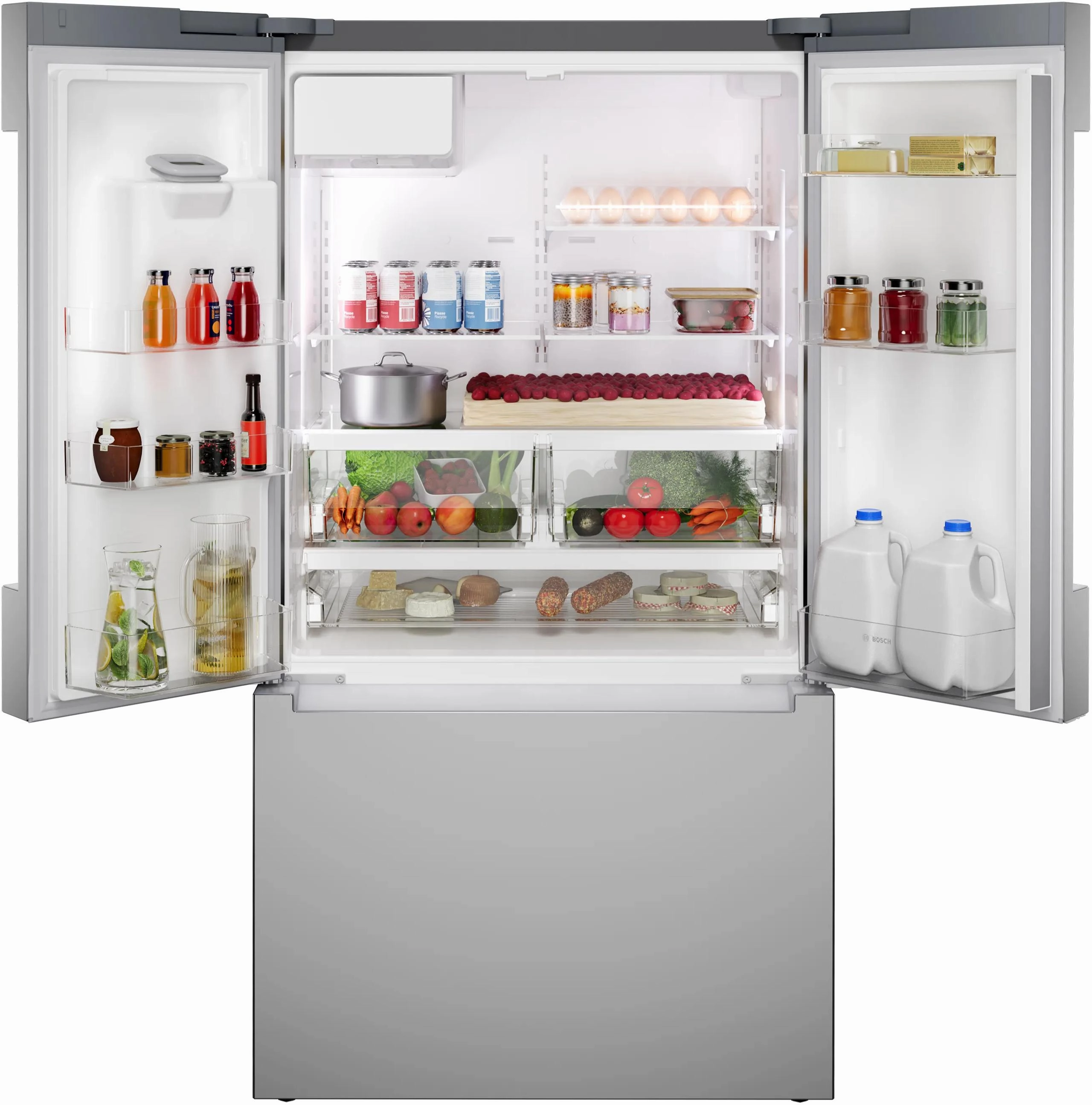 Bosch B36CD10ENS 100 Series French Door Bottom Mount Refrigerator 36" Stainless Steel (With Anti-Fingerprint), Total No Frost