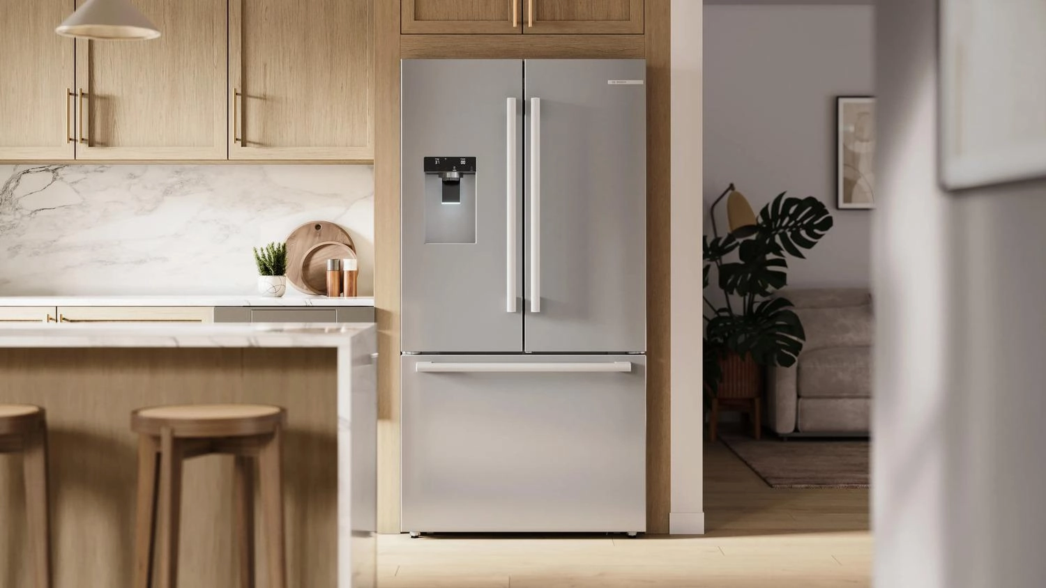 Bosch B36CD52SNS 500 Series French Door Bottom Mount Refrigerator 36" Stainless Steel (With Anti-Fingerprint), Total No Frost