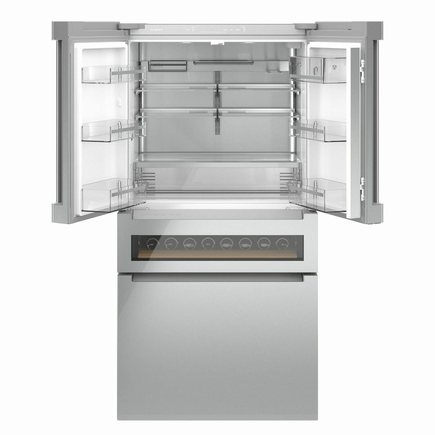 Bosch B36CL81ENG 800 Series French Door Bottom Mount Refrigerator 36'' Easy Clean Stainless Steel B36Cl81Eng