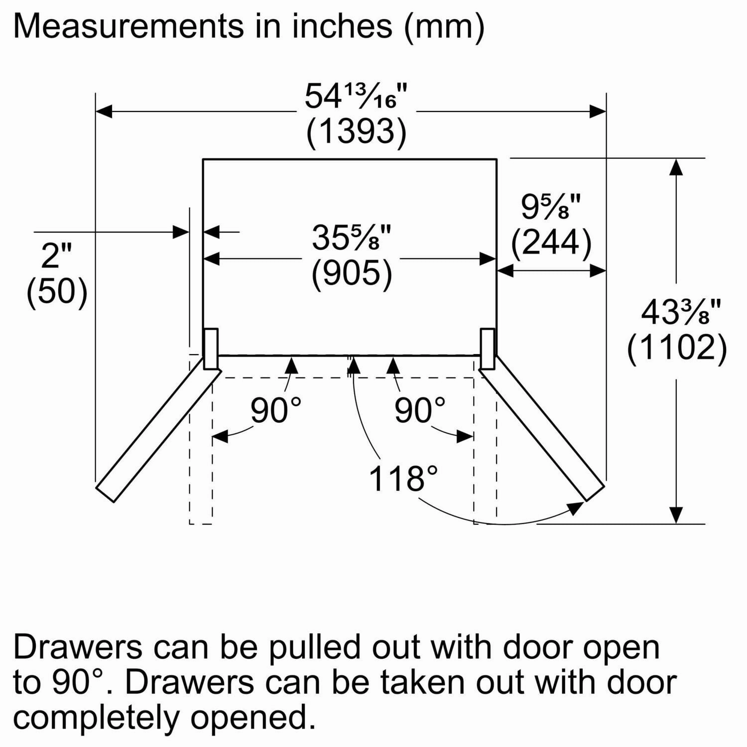 Bosch B36CL81ENG 800 Series French Door Bottom Mount Refrigerator 36'' Easy Clean Stainless Steel B36Cl81Eng