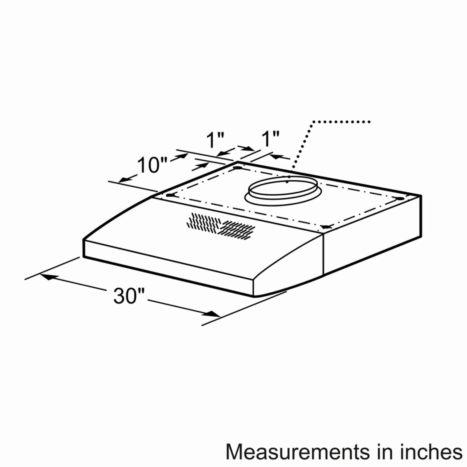 Bosch DUH30252UC 500 Series, 30" Under-Cabinet Hood, 400 Cfm, Halogen Lights, Stnls