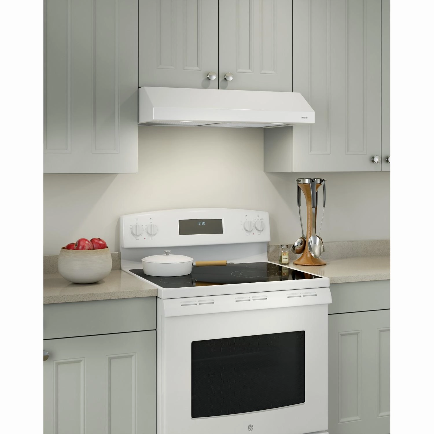 Broan BCSD136WW Glacier 36-Inch 300 Max Blower Cfm 5 Sones White Range Hood