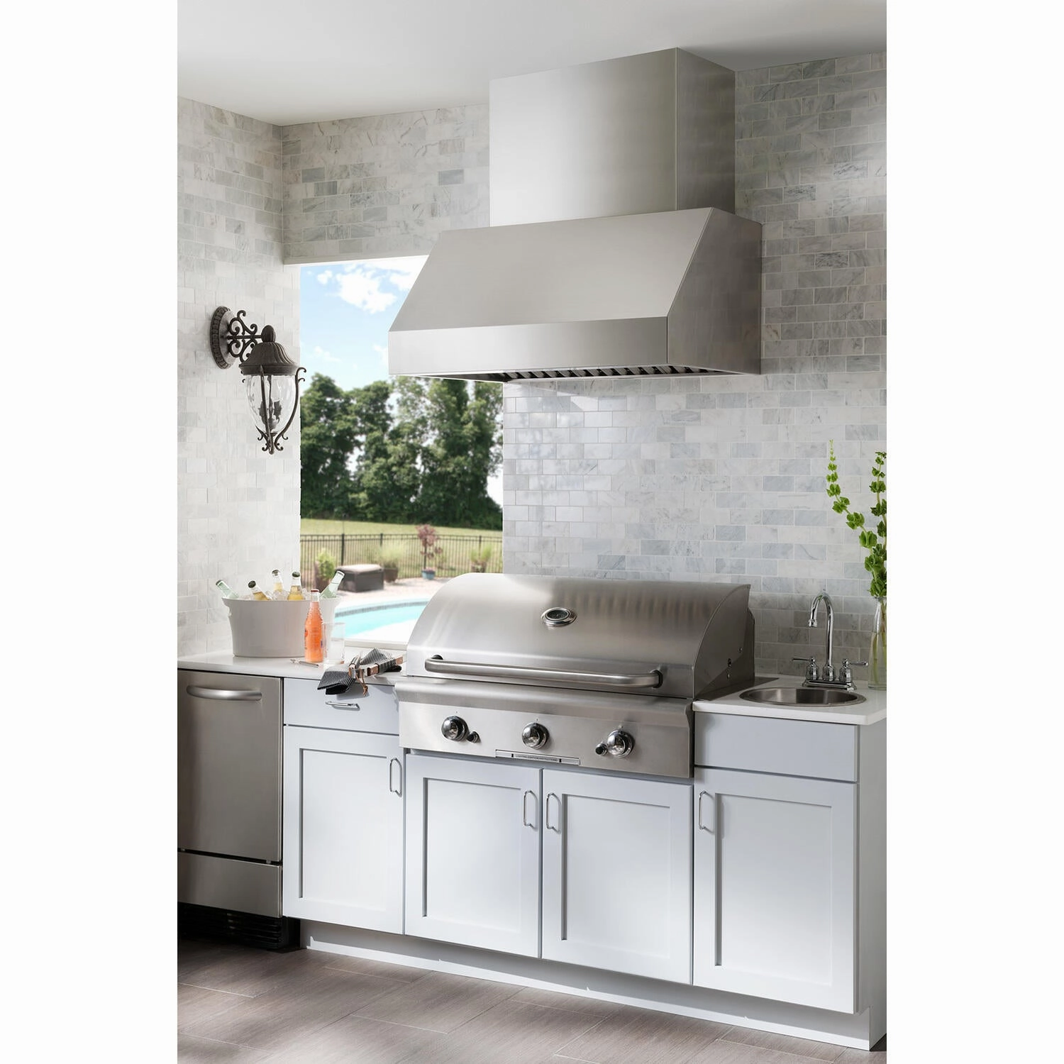 Broan EPD6142SS Broan 42-Inch Pro-Style Outdoor Range Hood, 1100 Cfm, Stainless Steel