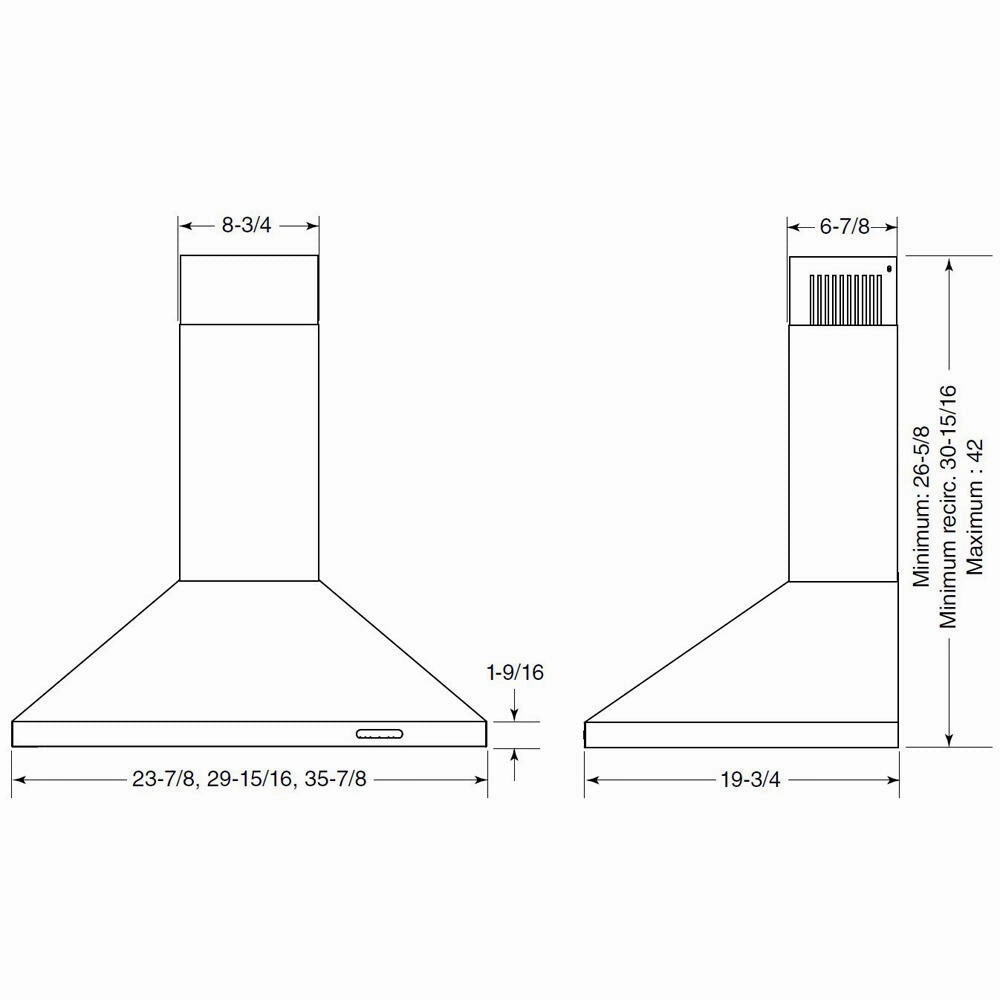 Broan EW4836SS Broan 36-Inch Convertible Wall-Mount Chimney Range Hood, 400 Cfm, Stainless Steel