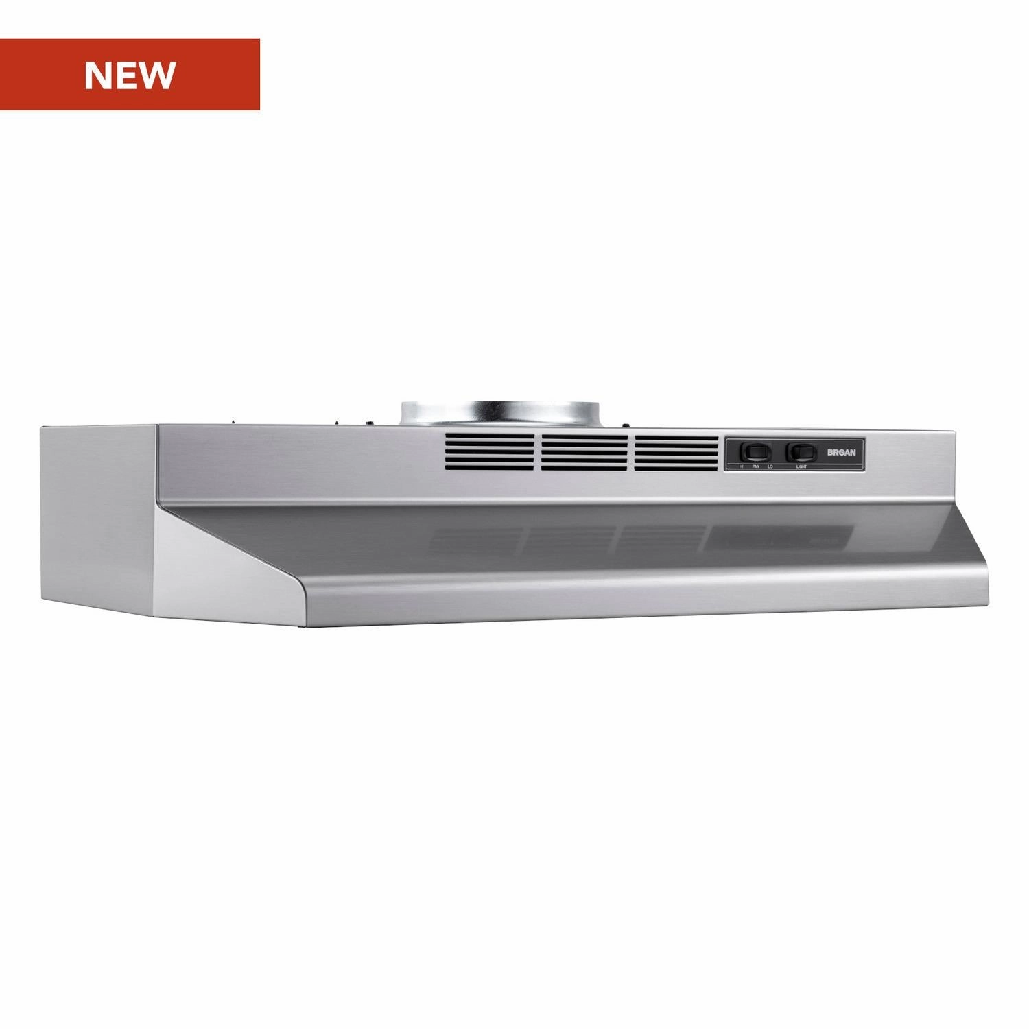 Broan F4030SF Broan 30-Inch Convertible Under-Cabinet Range Hood, Stainless Finish With Printguard&#8482;, 230 Max Blower Cfm Ventilation Range Hoods high suction kitchen exhaust hood